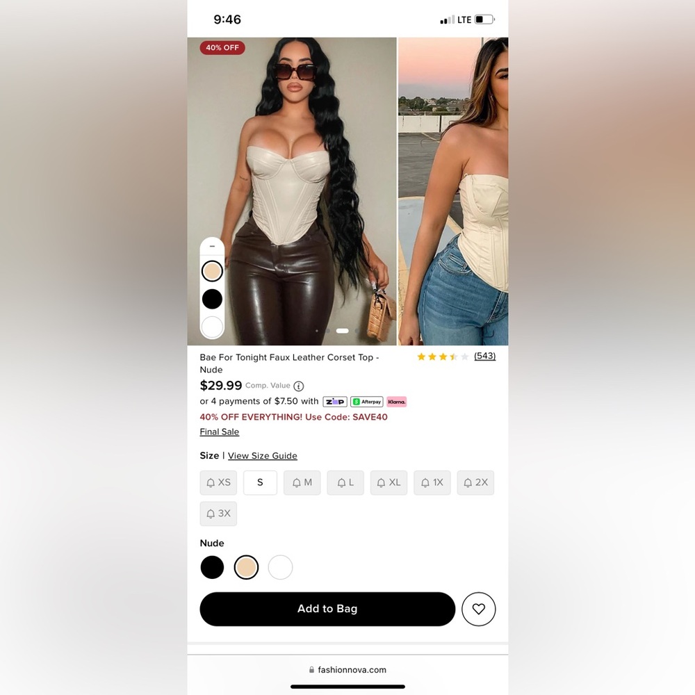 Fashion Nova Cream Tan Sleeveless Bustier Blouse